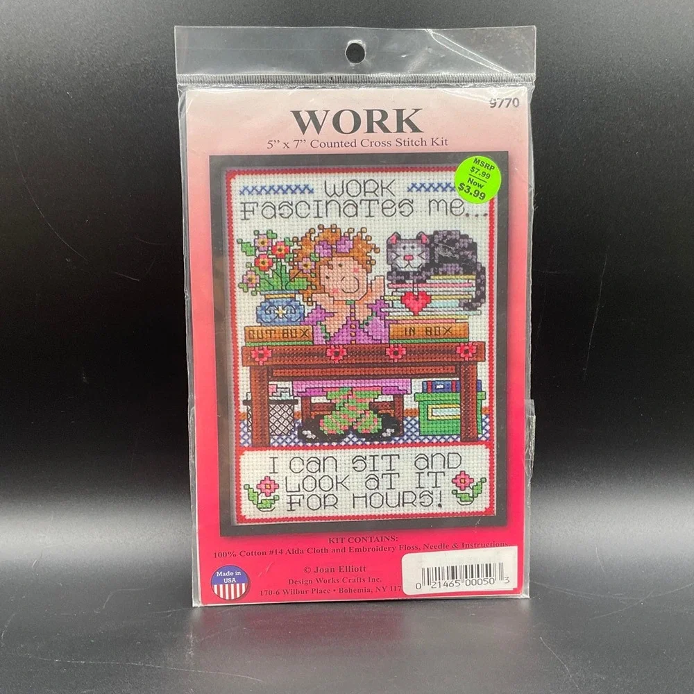 Design Works WORK Fascinates Me‎ Cross Stitch Kit Office Humor Quote